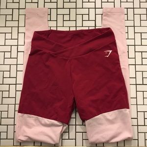 Gymshark two toned beet/chalk pink